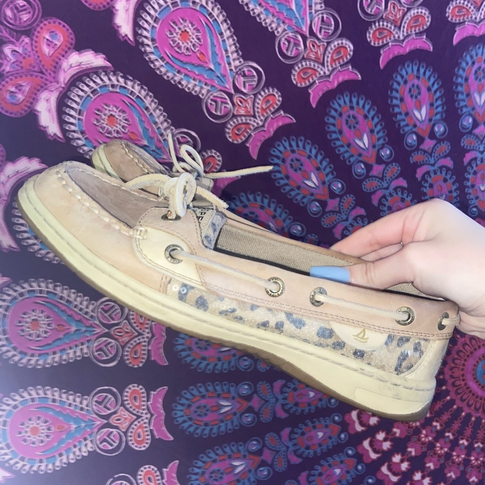 Sperry top slider flats , animal print